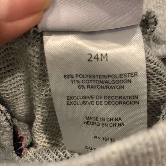 Nannette Kids Matching Set Sweatpants and Hoodie in 24M in Colour Gray/Red Plaid - Picture 5 of 10